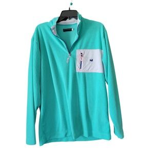 Southern Marsh Bimini Green Fieldtec Dune 1/4 Zip Pullover Medium Teal Green